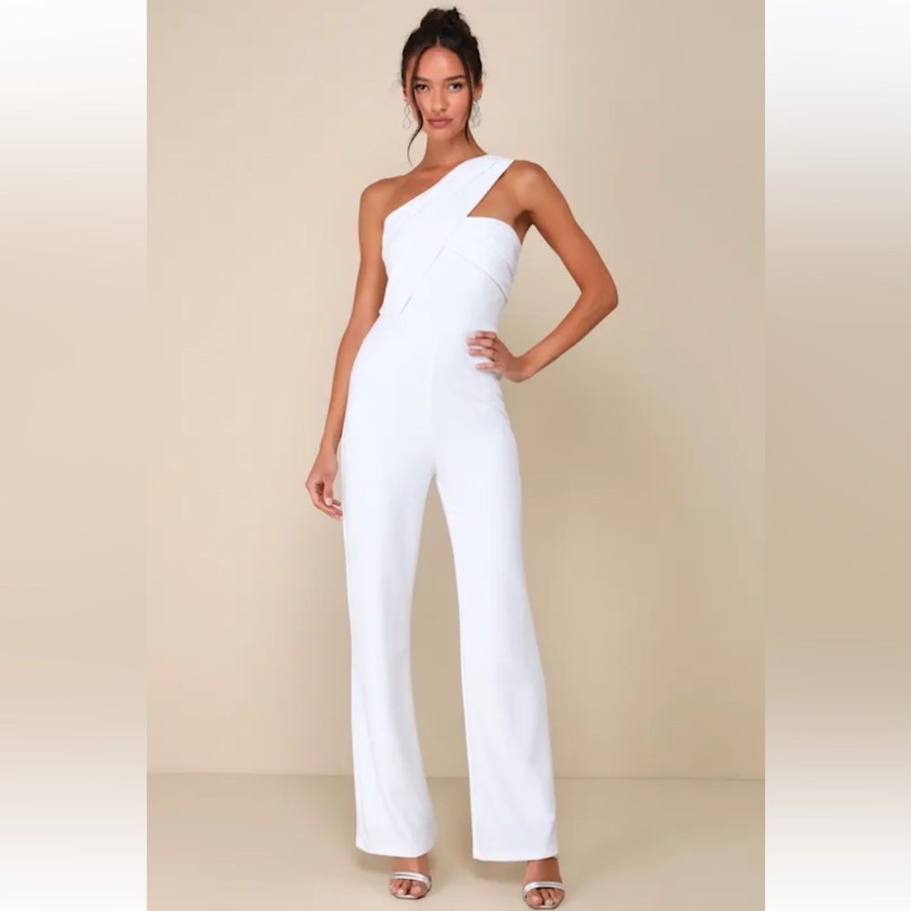 Lulu's Chic White Asymmetrical Jumpsuit